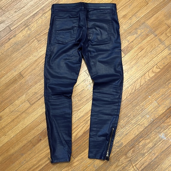 Current Elliott The Soho Zip Stiletto Blue Coated Jeans - Picture 4 of 7
